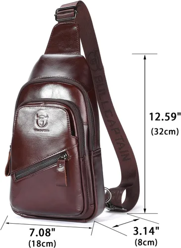Miniatura 124 de LUKZIJAES Bolso bandolera de cuero genuino para hombre