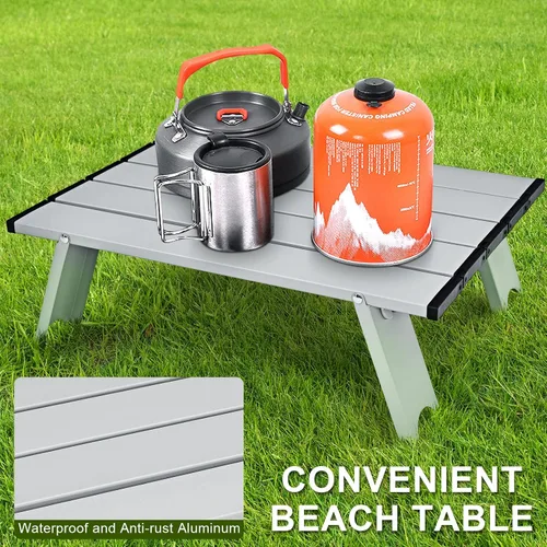 Miniatura 8 de S AFSTAR Juego de sillas de playa plegables, paquete de 2 sillas plegables y mesa pequeña de aluminio, sillas de camping ajustables de 5 posiciones
