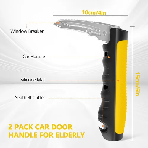 Miniatura 6 de Kaiedos Manija de puerta de auto para ancianos, asistencia de mango de automóvil 3 en 1 para personas mayores, mango portátil de soporte de vehículo