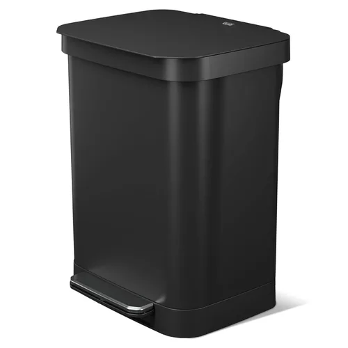 Miniatura 12 de Glad Basurero con pedal de acero inoxidable de 20 galones / 75.5 litros con protección contra olores CloroxTM, color gris plomizo acero