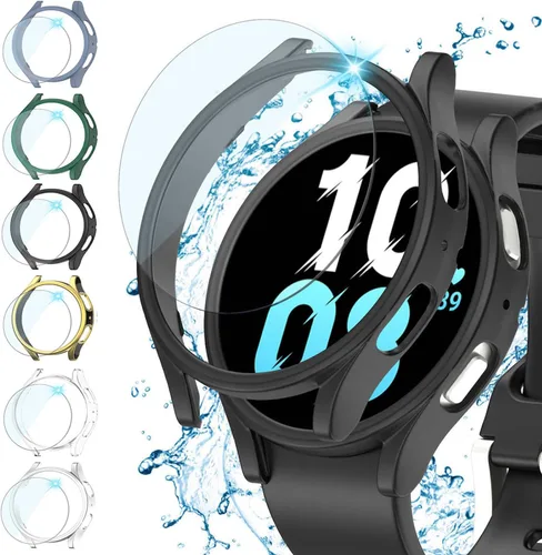 Miniatura 8 de Rc-Z Funda protectora de pantalla para Samsung Galaxy Watch 5/Galaxy Watch 4 de 1.575 pulgadas, [6+6 unidades] Protector de pantalla de repuesto