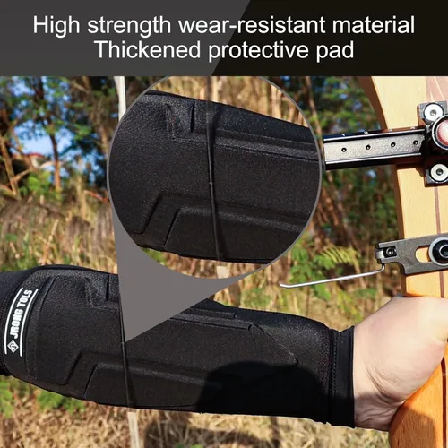 Miniatura 4 de Protector elástico de manga ligera para antebrazo con cierre táctil ajustable para tiro con arco