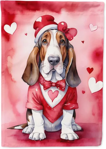 Miniatura 155 de Caroline's Treasures DAC5292CHF - Bandera de Border Collie My Valentine House para porche, grande, con manga para porche, para colgar en la pared