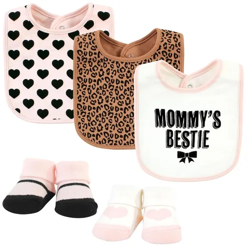 Miniatura 10 de Hudson Baby Conjunto de babero y calcetines unisex de algodón para bebé, Tamaño único Chica Calabaza