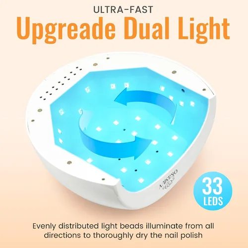 Miniatura 5 de Lámpara de uñas LED UV recargable con diseño de diamante y control táctil, 3 ajustes de temporizador, secado rápido para todos los esmaltes de gel