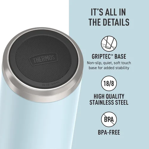 Miniatura 4 de THERMOS ICON SERIES, botella de agua de acero inoxidable con tapa de pajilla, 32 onzas, Glacier