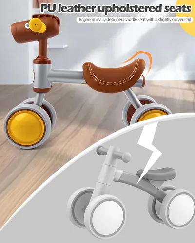 Miniatura 9 de PerKidern - Bicicleta de equilibrio para bebé de 1 a 2 años, niños y niñas, bicicleta de equilibrio para bebé de 12 a 24 meses, bicicleta