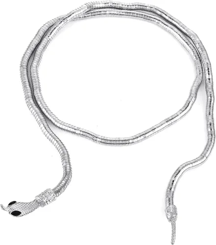 Miniatura 7 de Lusofie Pulsera de serpiente, brazalete abierto de serpiente, brazalete ajustable, gargantilla de serpiente punk, flexible, multiusos, collar