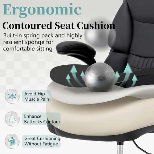 Miniatura 3 de Silla ergonómica de dibujo, silla de oficina alta para escritorio de pie, silla de escritorio de pie con respaldo alto con reposabrazos abatibles