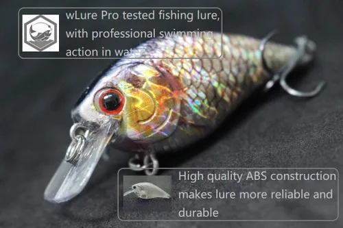 Miniatura 6 de Minnow Crankbait para pesca de lubina Señuelo de lubina Jerkbait Señuelos de pesca y caja de aparejos HC15KB