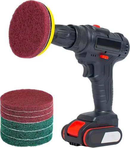 Miniatura 8 de SCRUBIT Cepillo de taladro de limpieza eléctrica – Limpiador de tinas y azulejos de alta resistencia – Kit de cepillo de taladro incluye accesorio