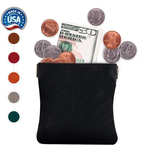 Miniatura 8 de Monedero clásico a presión, de cuero, para hombre de Nabobb, negro