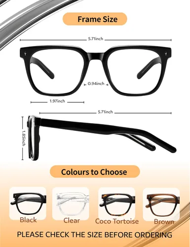 Miniatura 6 de Overzied - Gafas cuadradas de luz azul para mujer y hombre, antideslumbrante, reducen la fatiga ocular para juegos, computadora, pantalla