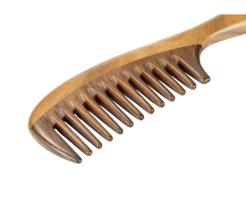 Miniatura 6 de Peine de madera Louise Maelys con dientes anchos para cabello rizado y desenredante de sándalo