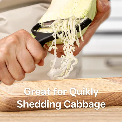 Miniatura 2 de Pelador de verduras grandes para cocina, trituradora de verduras ancha y para col, lechuga Julienne, cuchillas giratorias de acero inoxidable