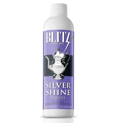 Blitz Silver Shine Polish - Pulidor Líquido de Plata para Joyería de Plata de Ley y Plateada, Platos, Cubiertos, Accesorios y Decoración No Tóxico,