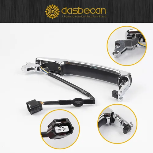Miniatura 5 de Dasbecan 2 piezas de manija de puerta delantera exterior inteligente de entrada sin llave cromada compatible con Nissan Rogue 2010-2013, lado