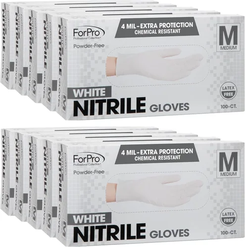 Miniatura 16 de ForPro Disposable Nitrile Gloves, Chemical Resistant, Powder-Free, Latex-Free, Non-Sterile, Food Safe, 4 Mil Negro
