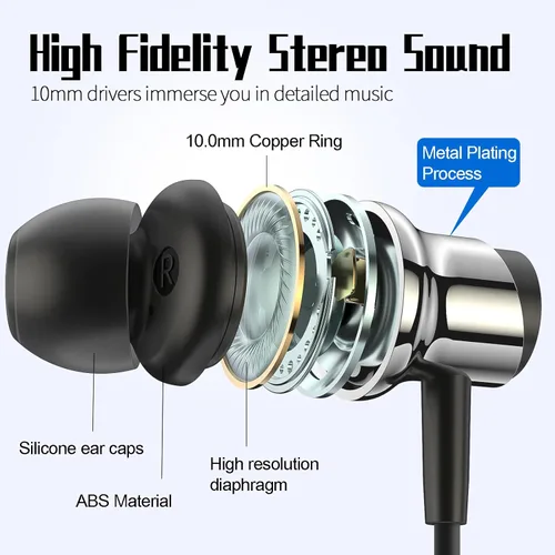 Miniatura 4 de Auriculares USB C para Samsung S25 S24 S23 Ultra FE S22 A55 A54 Auriculares con Cable Magnéticos Intrauditivos Tipo C con Micrófono Control