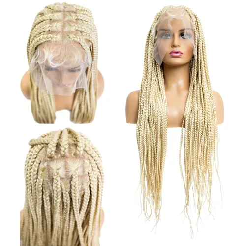 Miniatura 2 de PIB Peluca de encaje completo individual de 12 pulgadas, diseño de Passion Twist con raya cuadrada, pelucas trenzadas sin nudos para mujeres negras