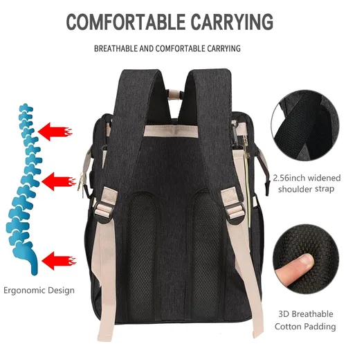 Miniatura 4 de Mochila para pañales para bebé con cambiador, regalos de ducha de búsqueda de lista de regalos de bebé, bolsas de bebé para niño y niña, regalos