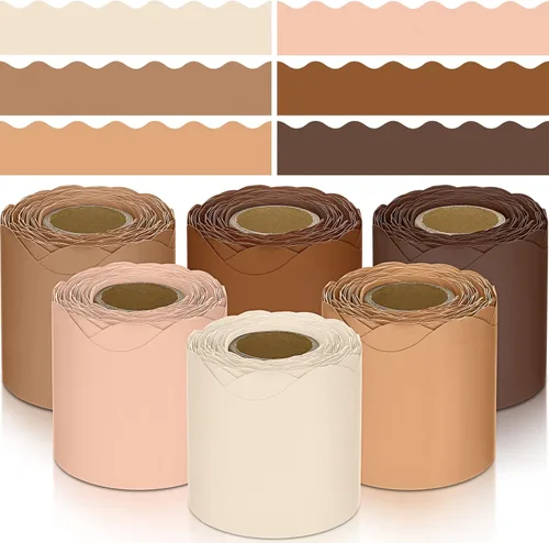 Miniatura 18 de TaoBary 6 Rollos 59.98 m Decoraciones de Bordes de Tablero de Anuncios de Navidad y de Invierno para el Aula, Bordes Dentados para Tablero de negro
