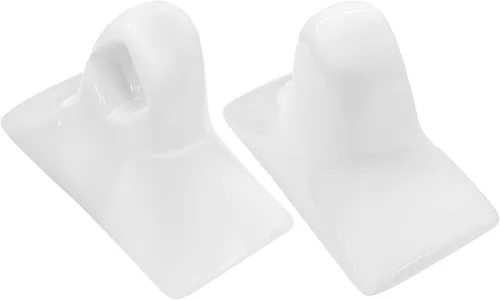 Juego de 2 toallas de baño de porcelana blanca de mediados de siglo, soporte moderno para barra de toallero, soporte para barra de toallero de