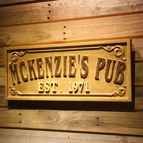 Miniatura 65 de ADVPRO wpa0053 - Letrero personalizado con nombre grabado en 3D de madera para el hogar, bar, cerveza, decoración del hogar, placas de casa de lago