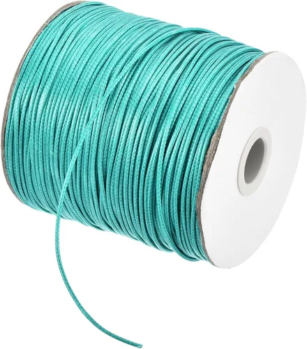 Miniatura 60 de MECCANIXITY Cordón encerado de poliéster encerado de 0.031 in, cuerda de cera de 175 yardas para hacer pulseras, collares, cuentas, joyería y Caqui