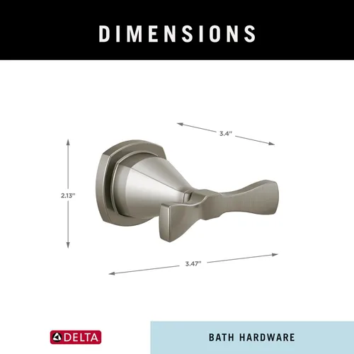 Miniatura 4 de Delta Gancho doble para toallas para baño o cocina Acero inoxidable brillante Accesorios Stryke