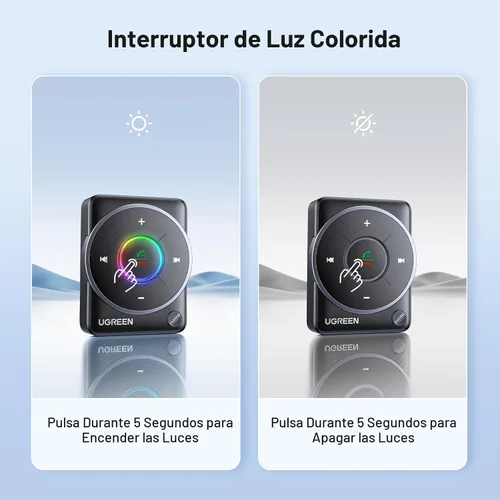 Miniatura 9 de UGREEN Adaptador auxiliar Bluetooth 5.4 para automóvil, [conexión mejorada y cancelación de ruido], receptor auxiliar Bluetooth con cable trenzado