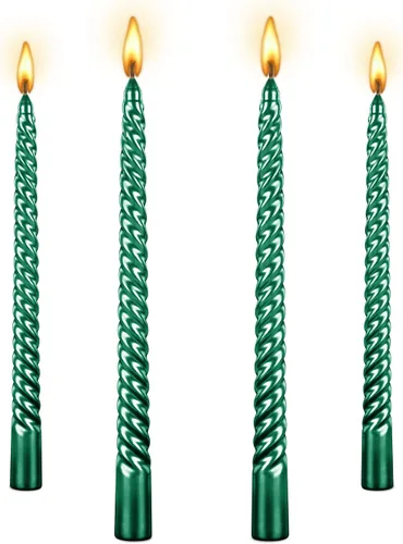 Miniatura 18 de Kandelo - Velas espiraladas cónicas de 8 pulgadas, 4 unidades, 5 horas, sin humo, vela larga, candelabros altos, para el hogar, cena, fiesta, boda