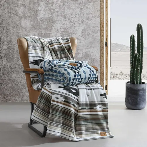 Miniatura 4 de Wrangler - Manta de tamaño individual, ropa de cama de forro polar de felpa súper suave y reversible, manta para sofá o cama (verde arena coyote)