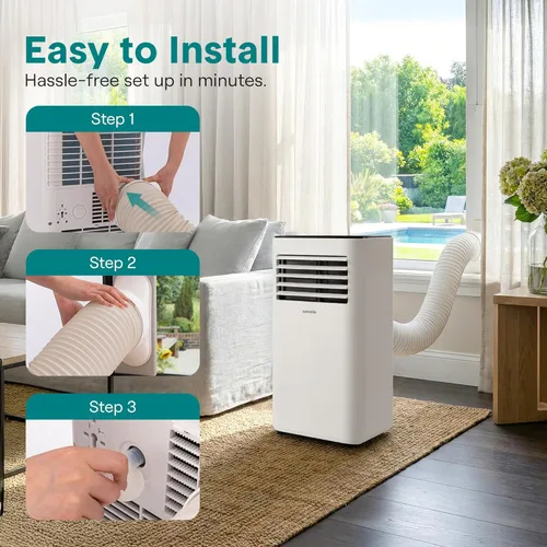 Miniatura 6 de SereneLife - Pequeño aire acondicionado portátil de 8,000 BTU con deshumidificador incorporado - Unidad de aire acondicionado portátil