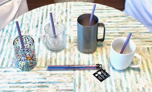 Miniatura 8 de popotes reutilizables con estuche – Compatibles con vasos/vasos de 8–20 oz – Suaves, sin BPA, grado alimenticio, ovalados (menos arrugas) – Seguros