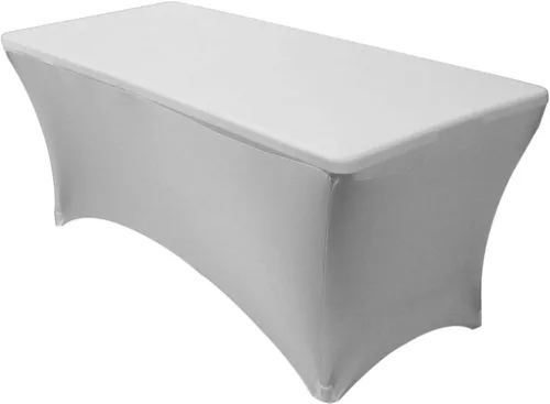 Miniatura 8 de YOUR CHAIR COVERS Mantel rectangular de elastano ajustable de 5 pies, color blanco, para decoración de bodas, eventos, patio, cubierta elástica