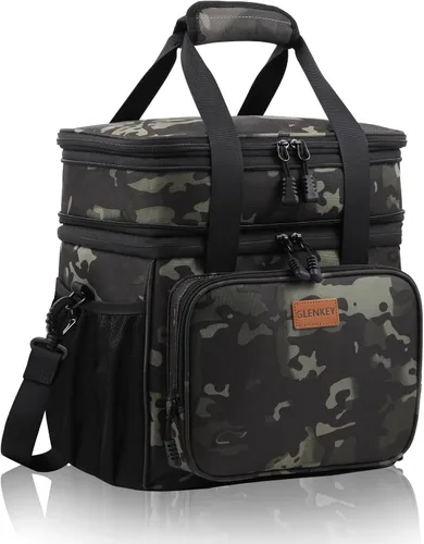 Miniatura 15 de GLENKEY - Lonchera aislada expandible, bolsa de almuerzo grande con doble compartimento, ligera, bolsa de mano impermeable, refrigerador