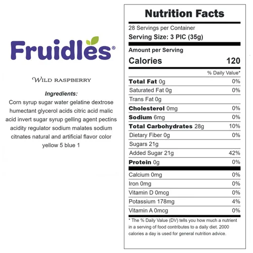 Miniatura 2 de Fruidles Sour Wild - Caramelos de gomitas de frambuesa, suaves y masticables, sin grasa (1 libra)