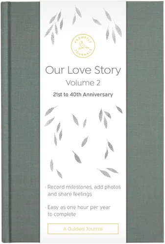 Promptly Journals, Nuestra historia de amor Volumen 2: 21 a 40 aniversario (Gris, Lino) | Diario de recuerdos de pareja