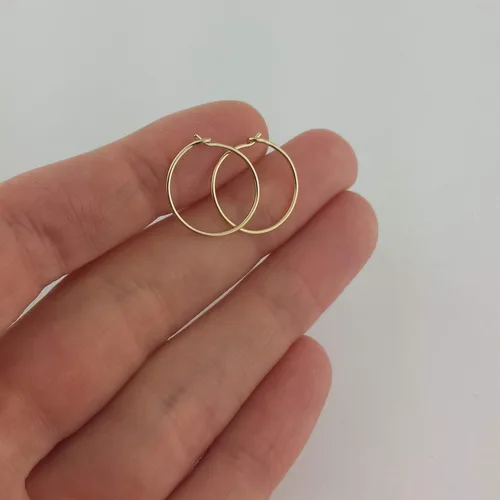 Miniatura 7 de Aretes de aro finos medianos de oro de 14 quilates para mujer, ligeros, minimalistas, para uso diario, de 1.5 pulgadas