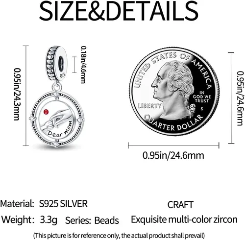 Miniatura 3 de Pandach 925 Sterling Silver Charms for Bracelets Necklace with 5A CZ Stones Dangle Pendant Bead Jewelry Beads Gifts for Women