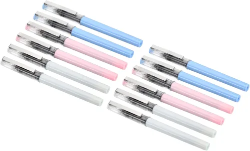 PATIKIL Bolígrafos de gel de tinta negra de 5.12 pulgadas, paquete de 12 bolígrafos de punta fina de 0.015 in con tapa transparente para escribir