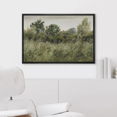 Miniatura 4 de wall26 Lienzo Enmarcado Impreso Arte de Pared Verde Salvia Bosque Árbol Campo de Flores Paisaje Naturaleza Vida Silvestre Ilustraciones Bellas Artes