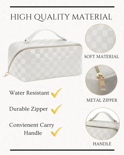 Miniatura 5 de Bolsa de maquillaje de viaje Bolsa de maquillaje de gran capacidad para mujer Neceser portátil con cremallera Organizador de maquillaje