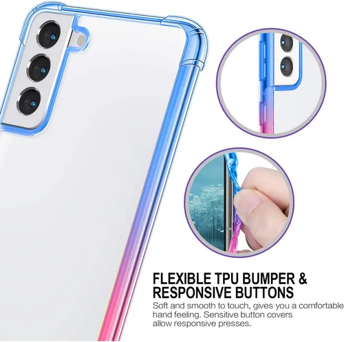 Miniatura 4 de Funda para Galaxy S21 Plus - Funda protectora delgada transparente con degradado para Samsung Galaxy S21 Plus de 6.7 pulgadas 2021 (rosa azul)