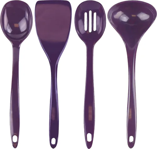 Calypso Basics by Reston Lloyd - Juego de utensilios de melamina, 4 piezas, ciruela (81502)