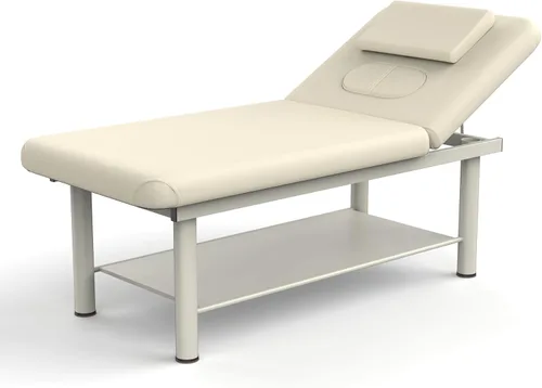 pouseayar Cama de masaje estacionaria profesional resistente con respaldo ancho para terapia, tratamientos faciales, marco de metal, piel sintética