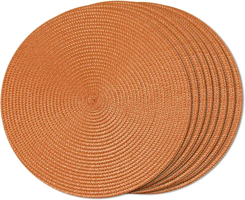 Miniatura 21 de FunWheat Juego de 4 manteles individuales redondos trenzados para mesas de comedor, tejidos, lavables, antideslizantes, pequeños de 13 pulgadas