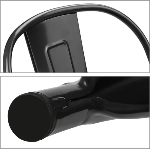 Miniatura 9 de MoNiBloom Juego de 4 sillas de comedor de metal de 18 pulgadas para interiores y exteriores, apilables, con respaldo alto para uso en el hogar, Negro