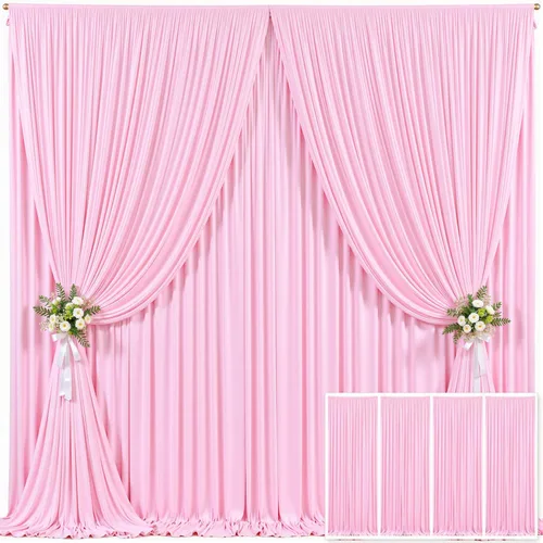 Miniatura 102 de Cortina de fondo beige de 10x10 para bodas y fiestas, cortina de fondo beige sin arrugas para fotos, cortinas de fondo para decoración de baby Gris